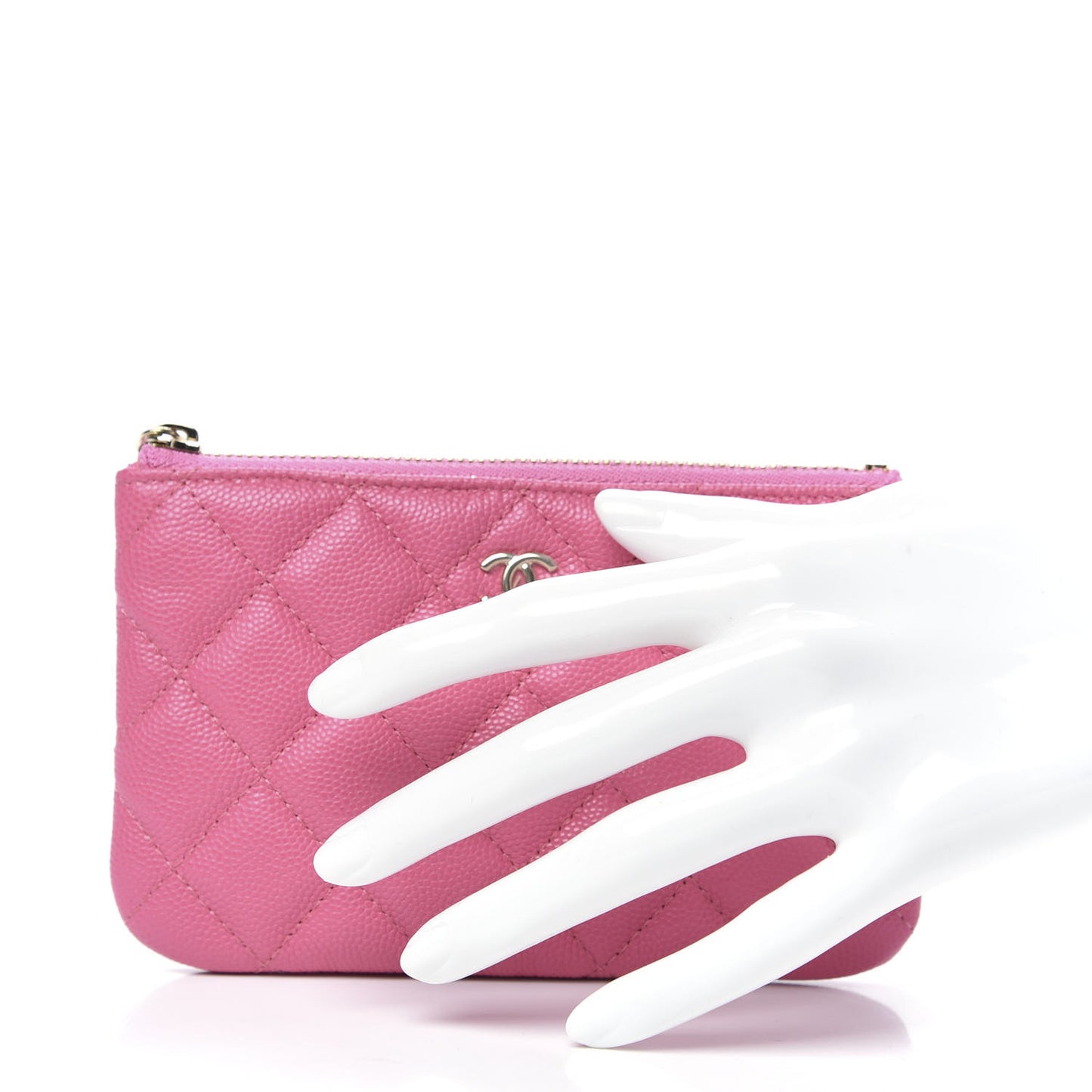 Caviar Quilted Small Cosmetic Case Pink