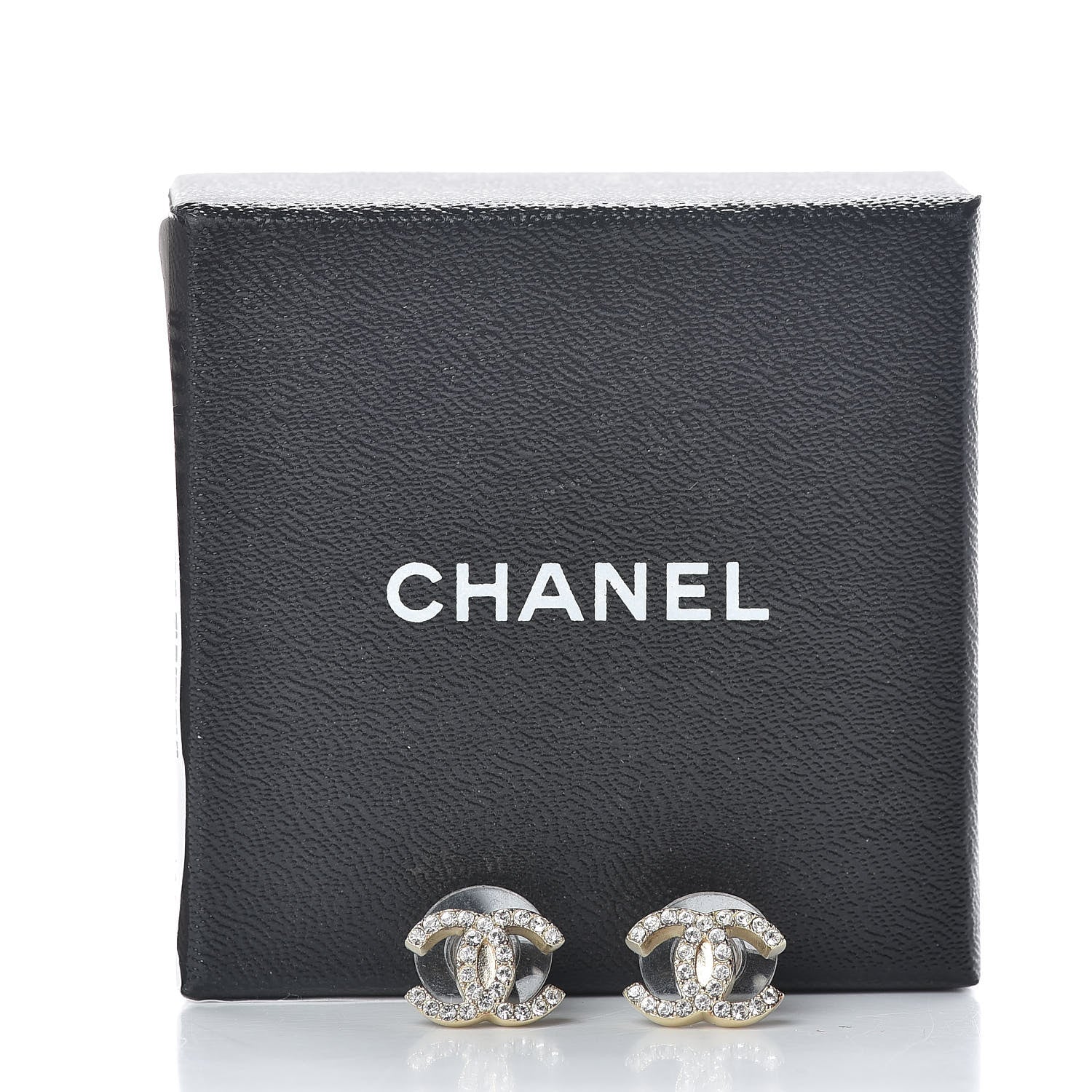 Chanel Crystal Timeless CC Earrings Gold 6 of 6