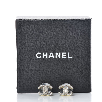 Chanel Crystal Timeless CC Earrings Gold 6 of 6