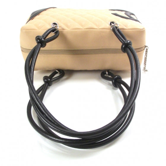 Chanel Calfskin Quilted Large Cambon Bowler Beige Black 6 of 11