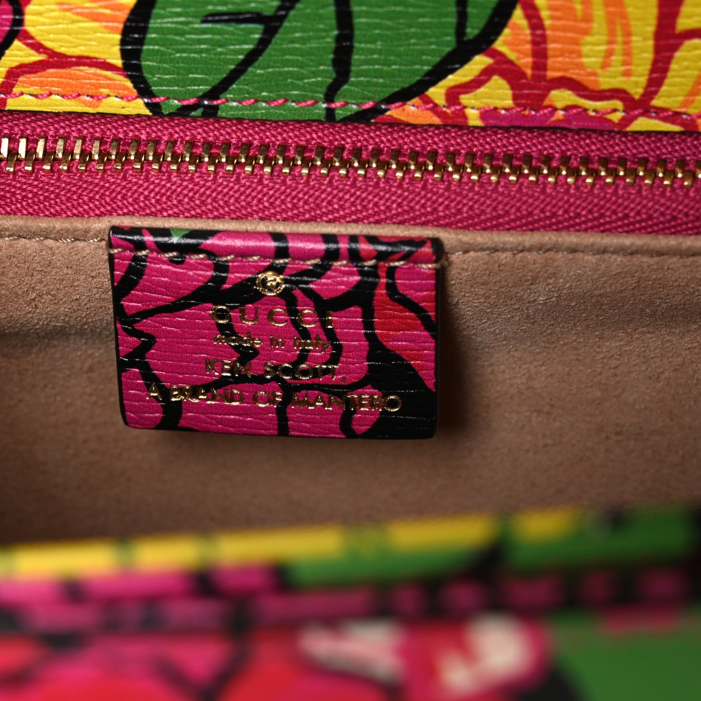 X KEN SCOTT New Shangai Calfskin Pomponica Print Horsebit 1955 Shoulder Bag Multicolor Fuxia Pompon