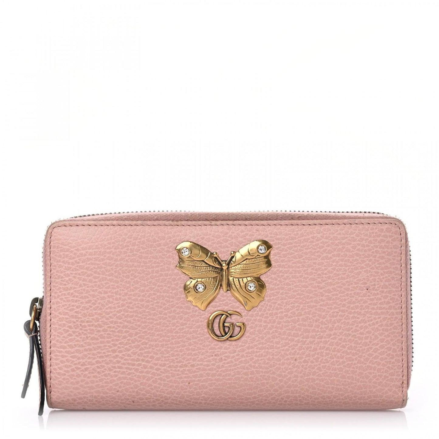 Calfskin Butterfly Farfalla Zip Around Wallet Perfect Pink