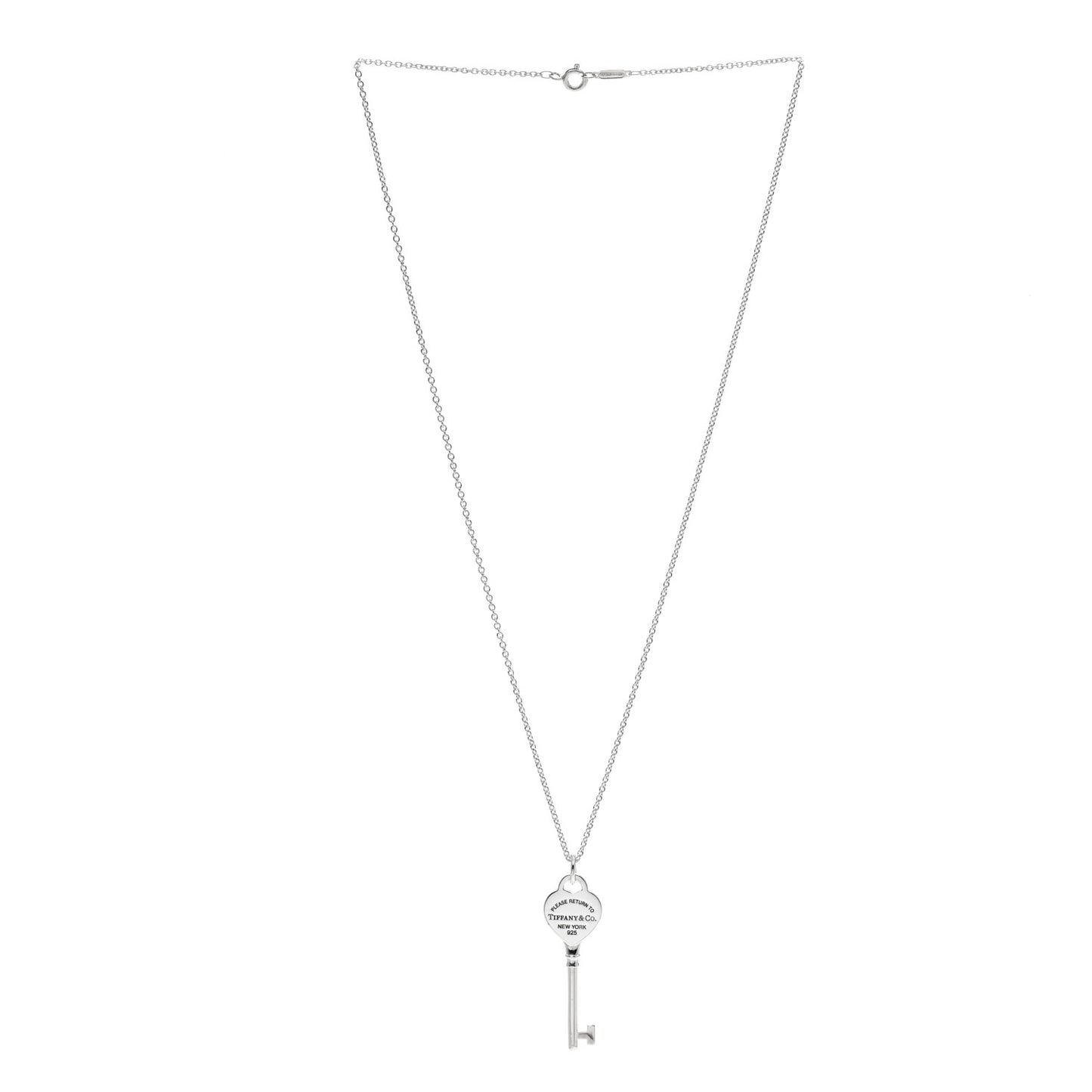 Sterling Silver Return to Tiffany Heart Key Pendant Necklace