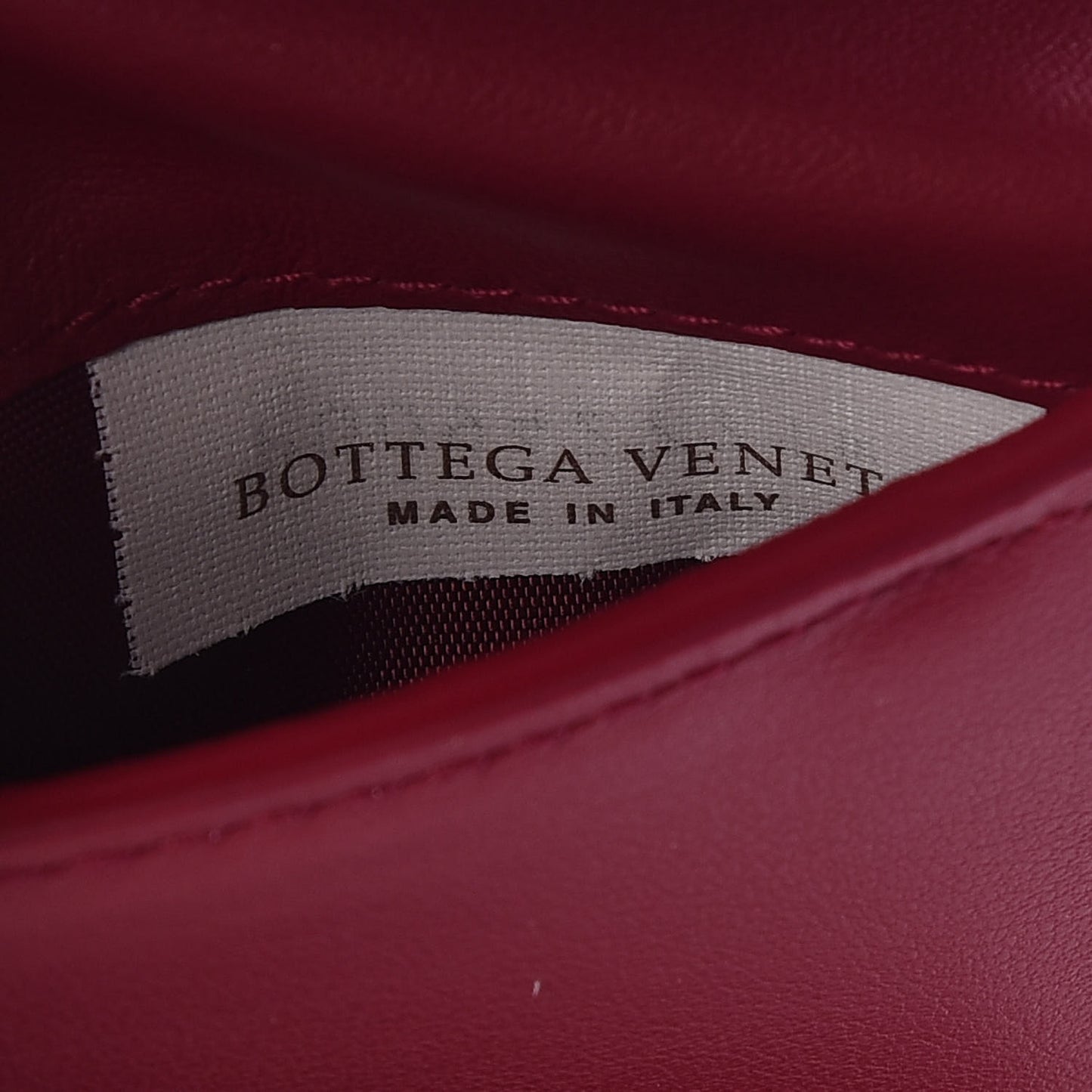 BOTTEGA VENETA Calfskin Padded Paper Mini Zip Wallet Amaranto