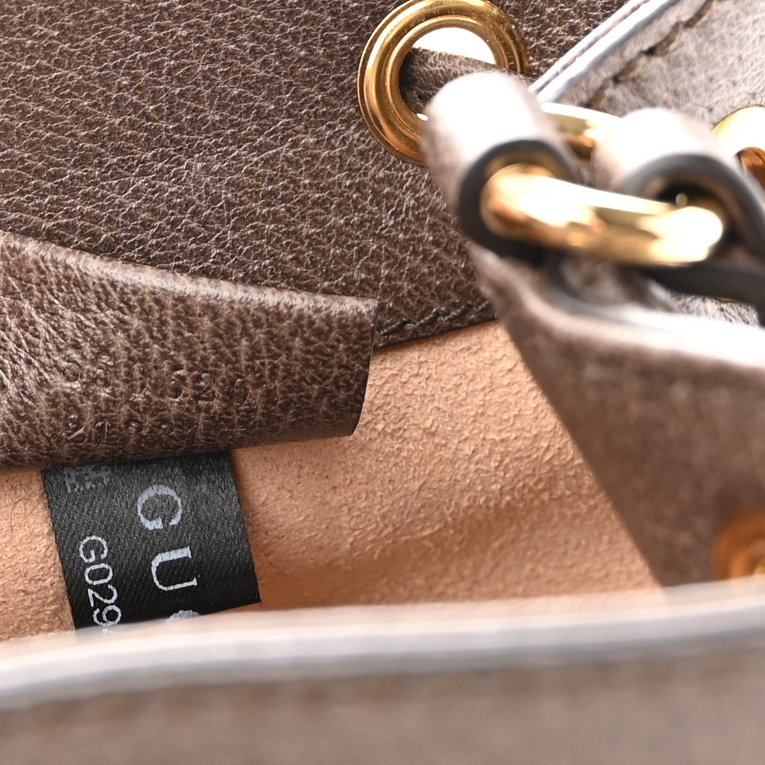 Gucci GG Supreme Monogram Web Mini Ophidia Bucket Bag Brown 7 of 10