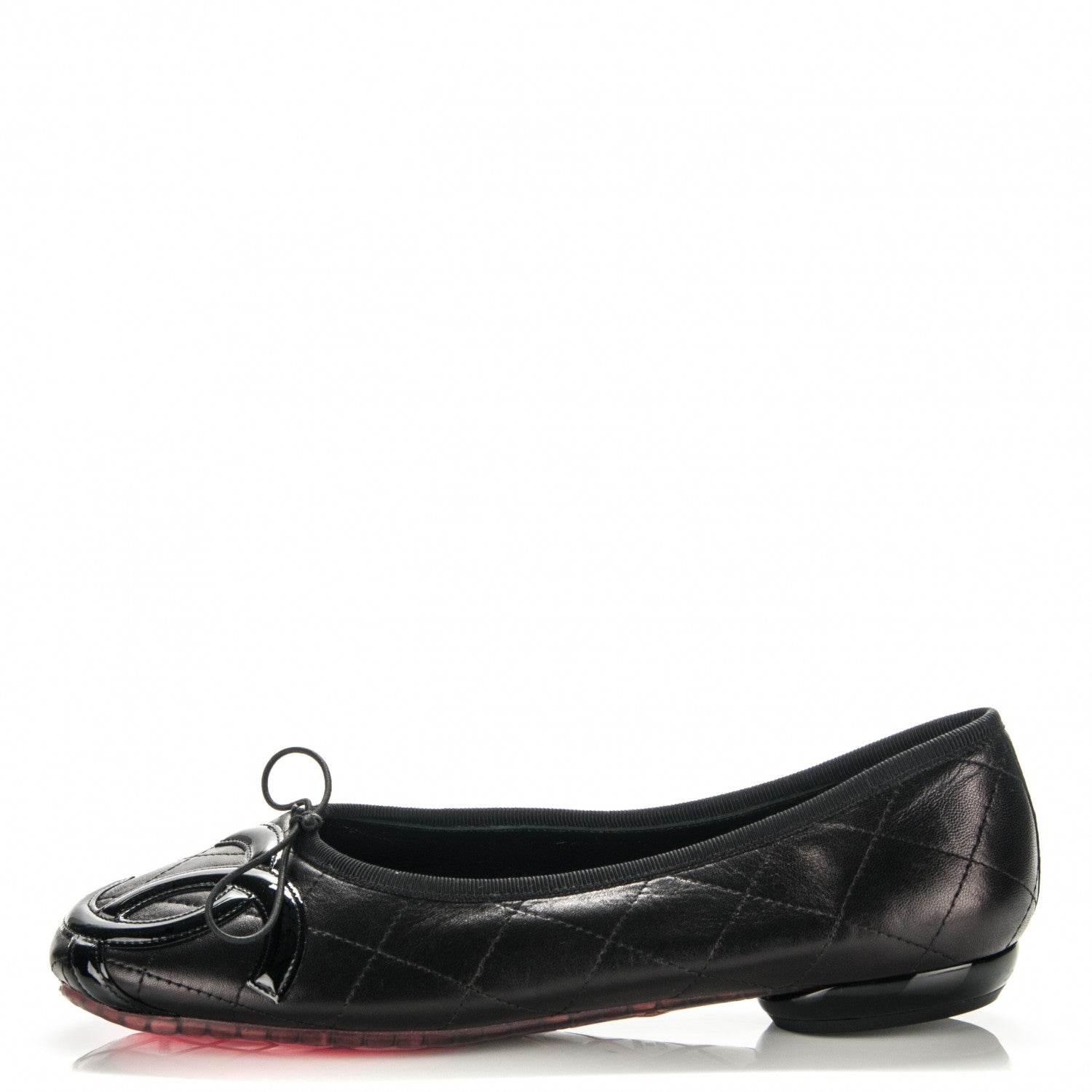 Chanel Lambskin Quilted Cambon Ballerina Flats 39 Black 1 of 6