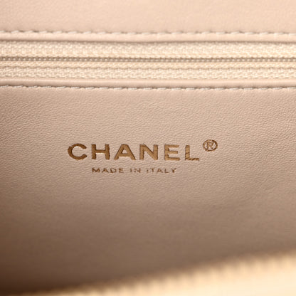 Chanel Calfskin Chevron Quilted Large Medal Flap Light Beige 6 of 11