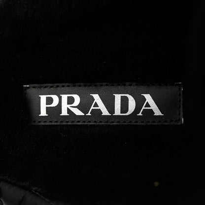 Prada Re-Nylon Piuma Triangle Logo Padded Drawcord Rush 20mm Slippers 39.5 Black 6 of 8