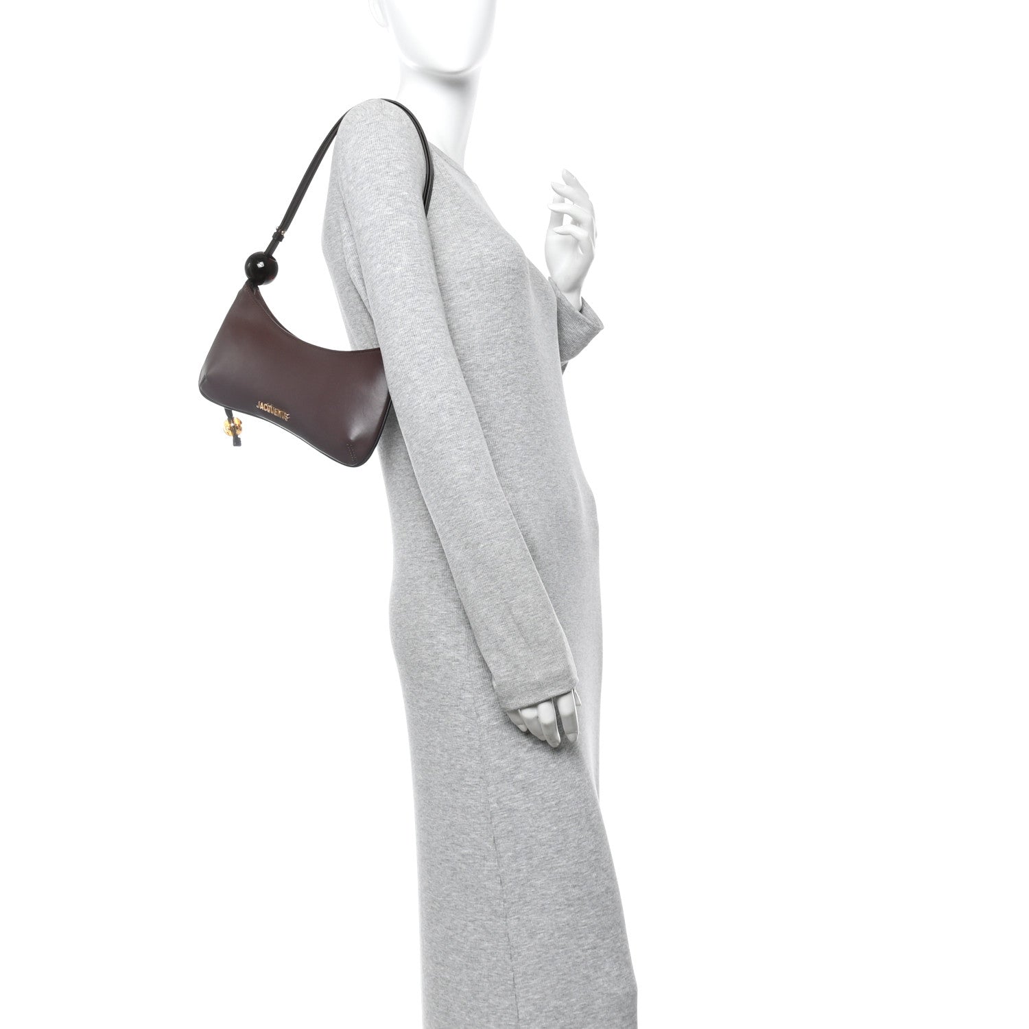 Jacquemus Smooth Calfskin Le Bisou Perle Medium Brown 2 of 9