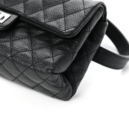 Chanel Grained Calfskin Quilted 2.55 Reissue Flap Belt Bag Clutch Black 9 of 10