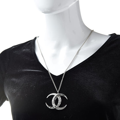 Chanel Baguette Crystal Moon CC Necklace Silver 2 of 6