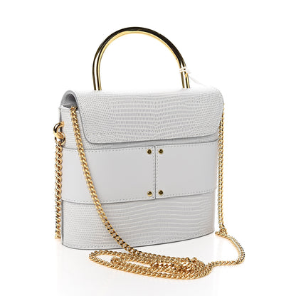 Chloe Calfskin Lizard Embossed Small Aby Lock Light Cloud 2 of 9
