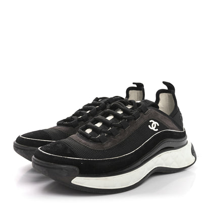 Chanel Velvet Calfskin CC Sneakers 39 Black 4 of 8