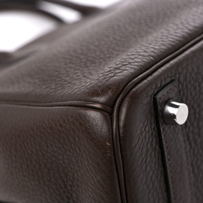 Hermes Taurillon Clemence Birkin 30 Chocolate 10 of 13