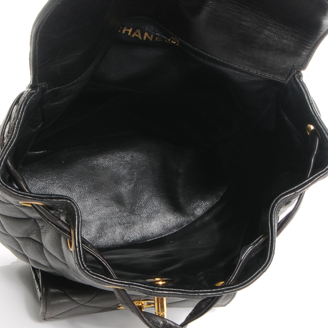 Lambskin Quilted Backpack Black
