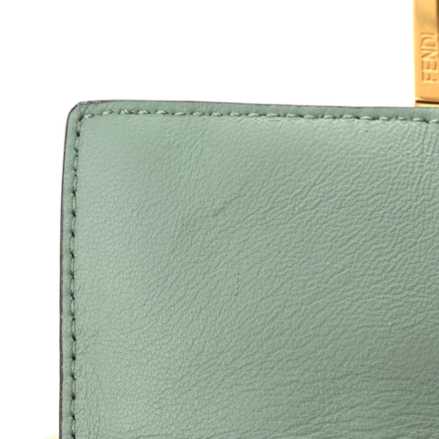 Nappa FF 1974 Embossed Mini Baguette Menta