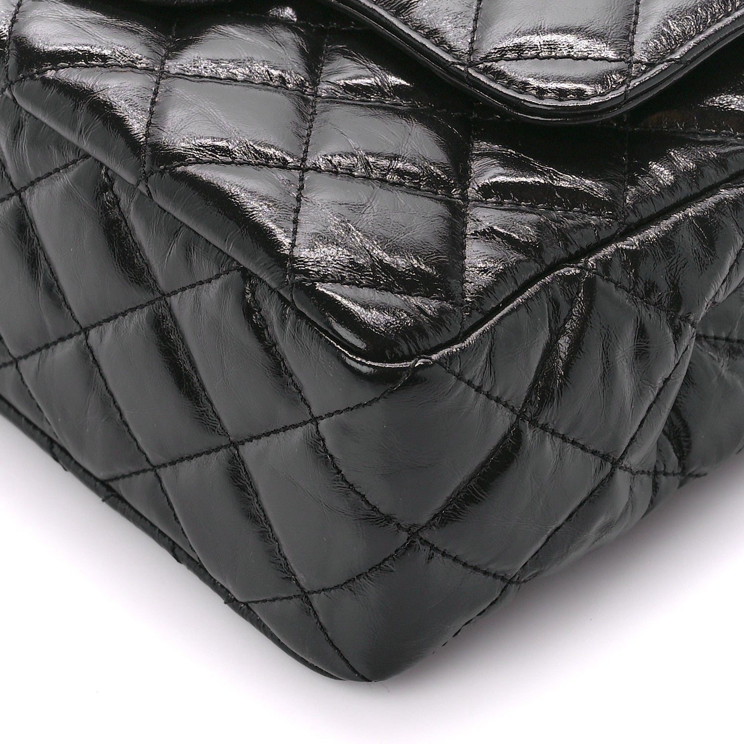 Chanel Shiny Crumpled Calfskin Quilted Wavy CC Hobo Black 12 of 12