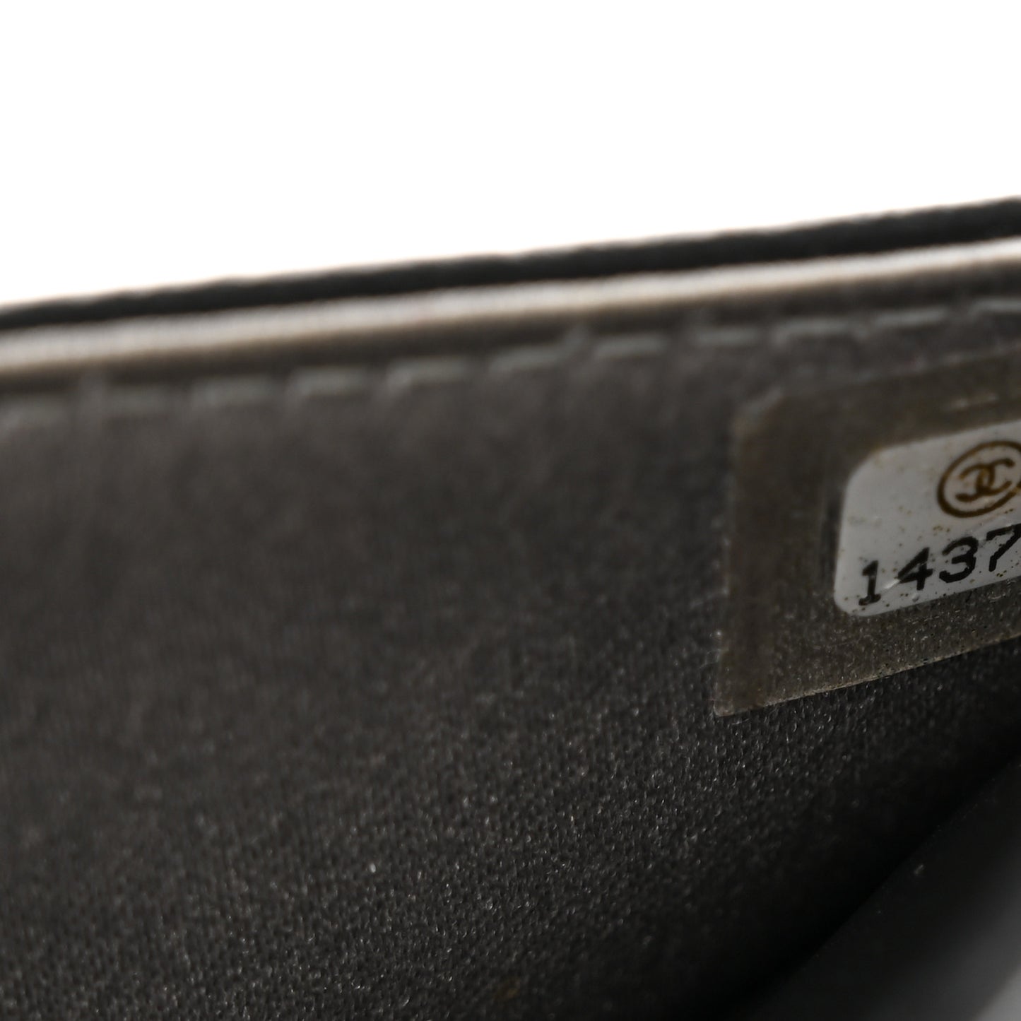 Lambskin Camellia Embossed Wallet On Chain WOC Black
