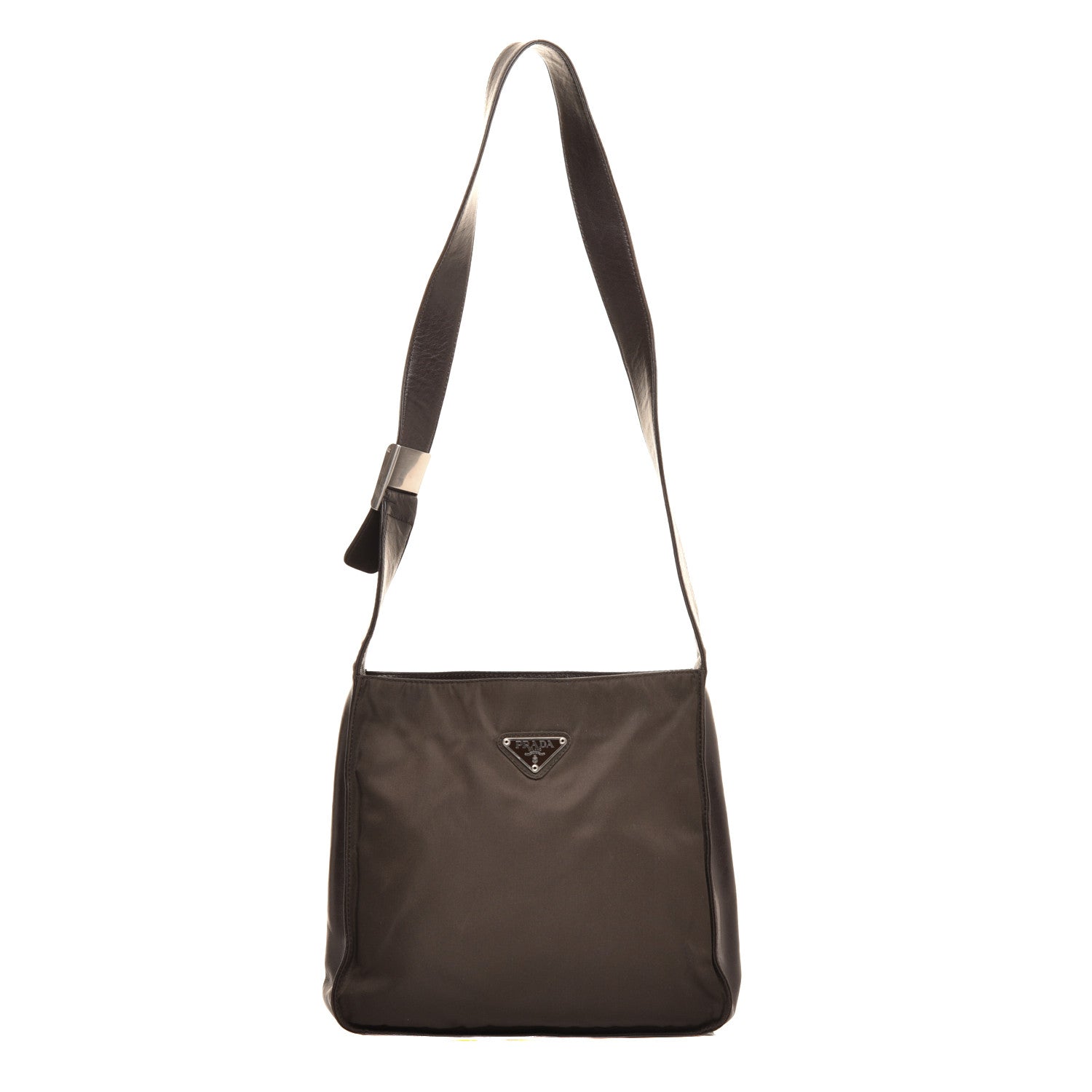 Prada Tessuto Nylon Vitello Messenger Ebano 1 of 8