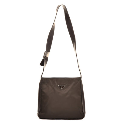 Prada Tessuto Nylon Vitello Messenger Ebano 1 of 8