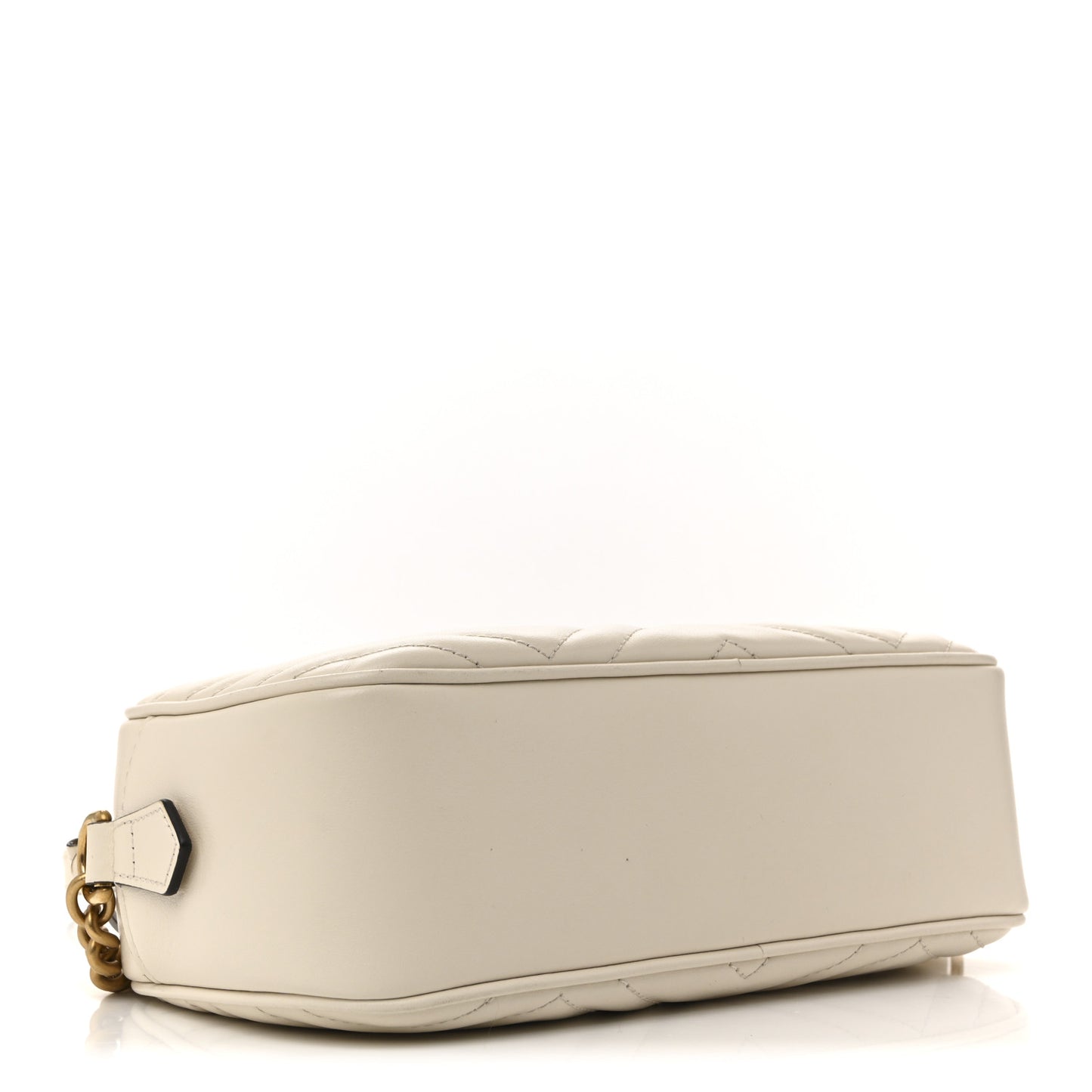Calfskin Matelasse Small GG Marmont Chain Shoulder Bag White