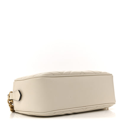 Gucci Calfskin Matelasse Small GG Marmont Chain Shoulder Bag White 4 of 14