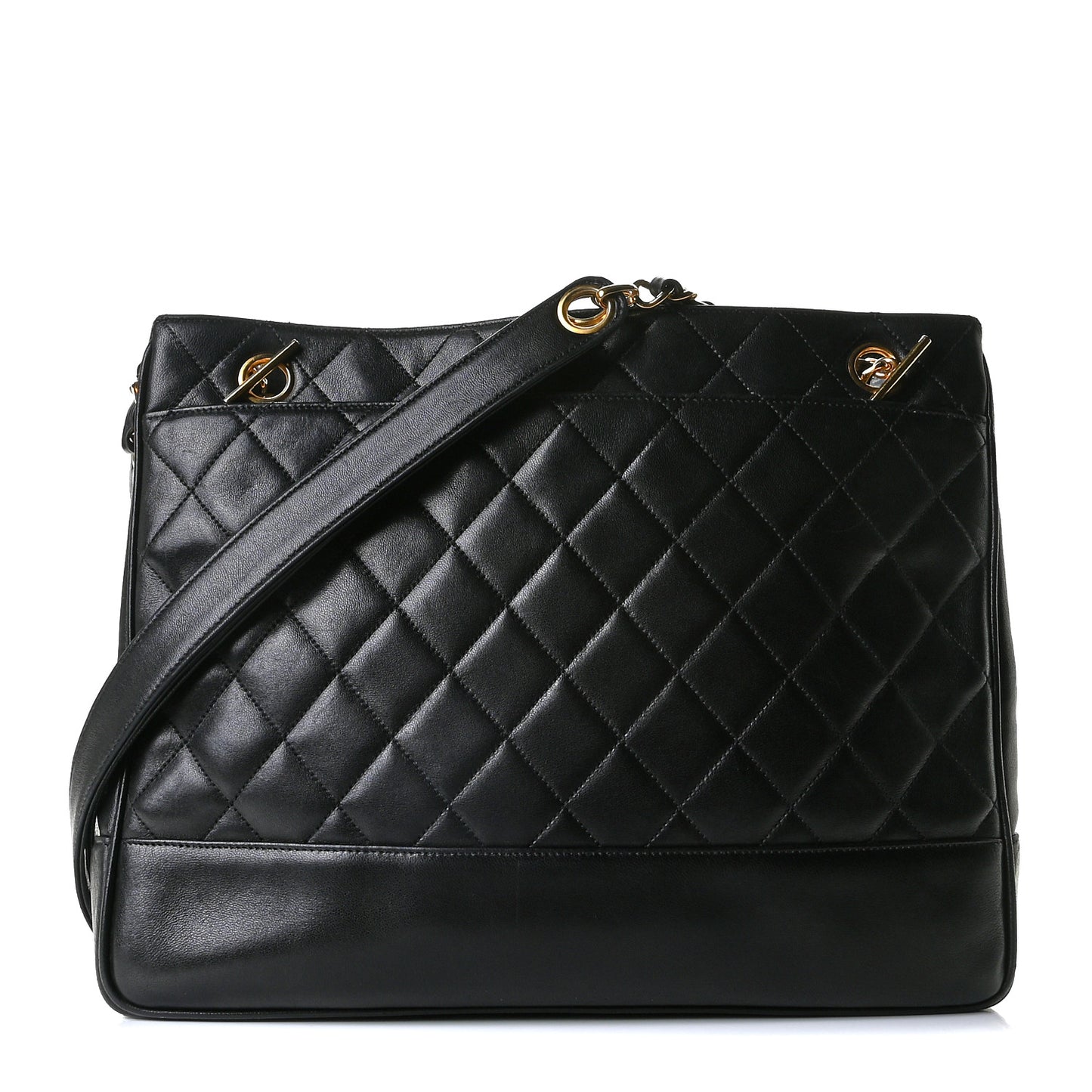Lambskin Quilted Shoulder Bag Black