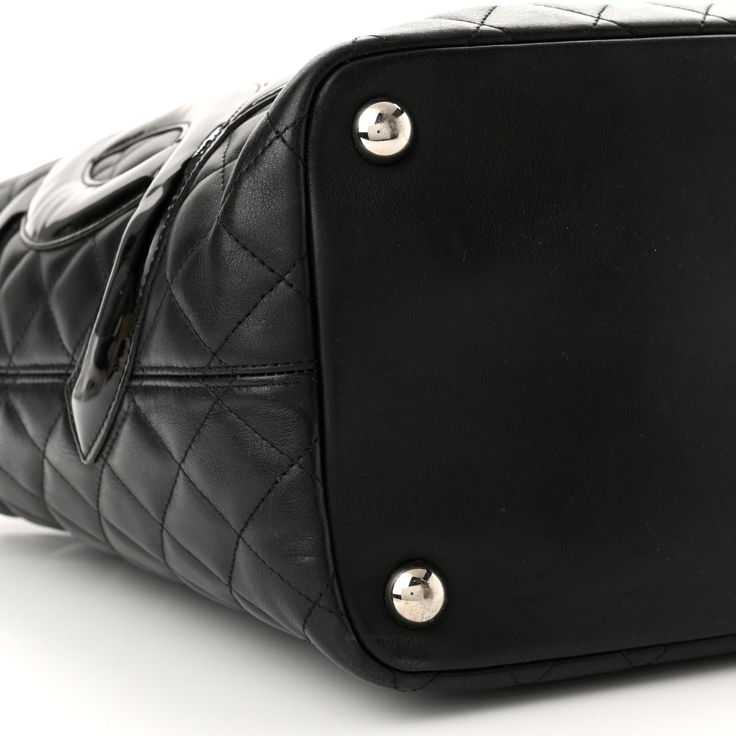 Calfskin Quilted Large Cambon Tote Black
