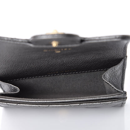 Chanel Metallic Calfskin Quilted Reissue Card Holder Wallet Grey 5 of 10