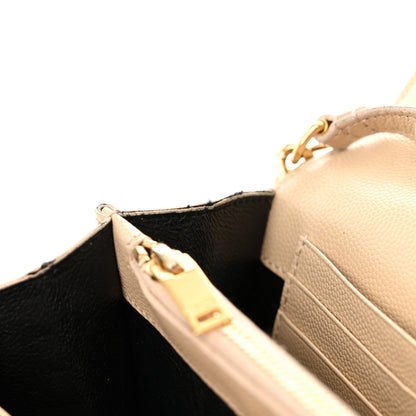 Saint Laurent Grain De Poudre Matelasse Chevron Monogram Chain Wallet Nude Powder 13 of 19