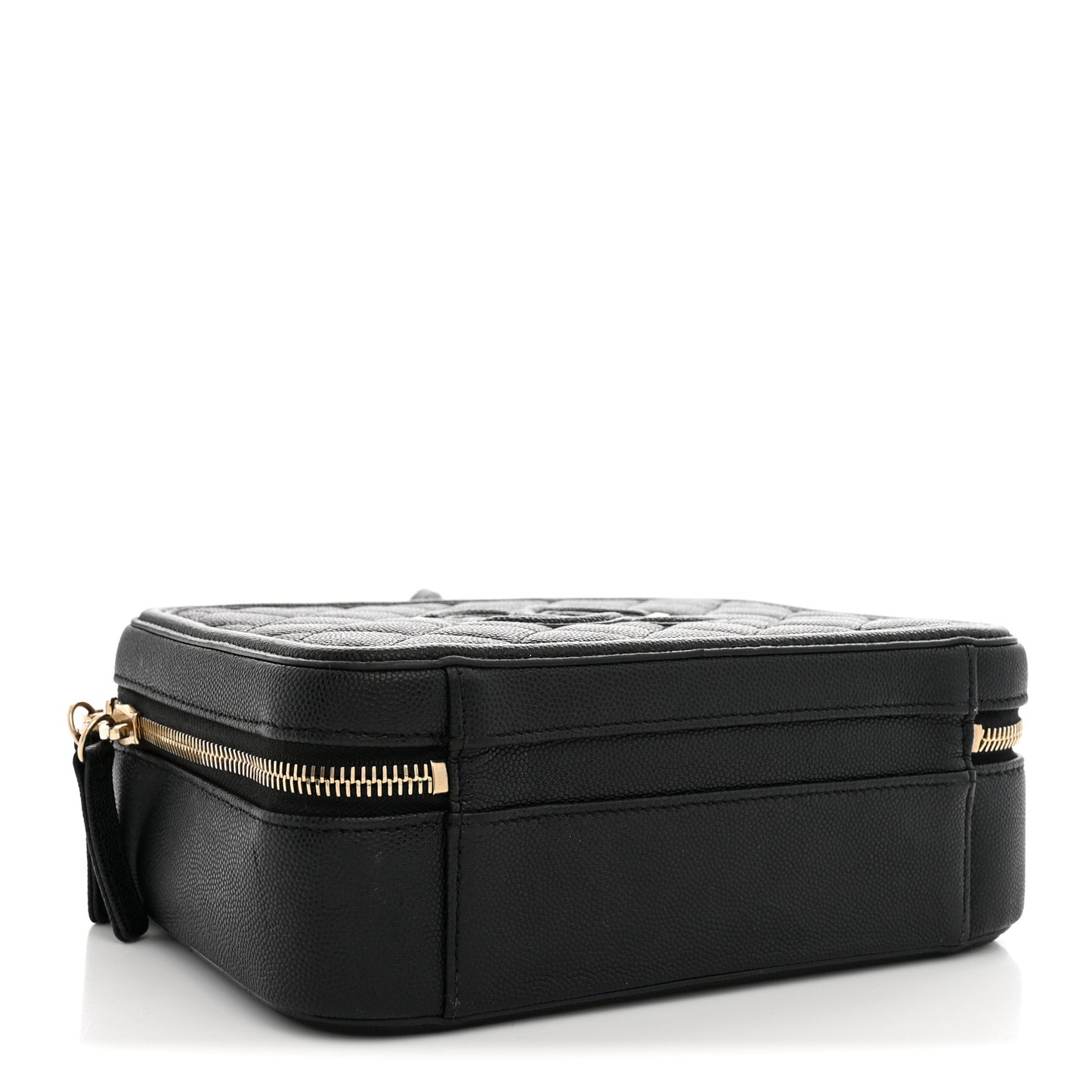 Caviar Quilted Medium CC Filigree Vanity Case Black