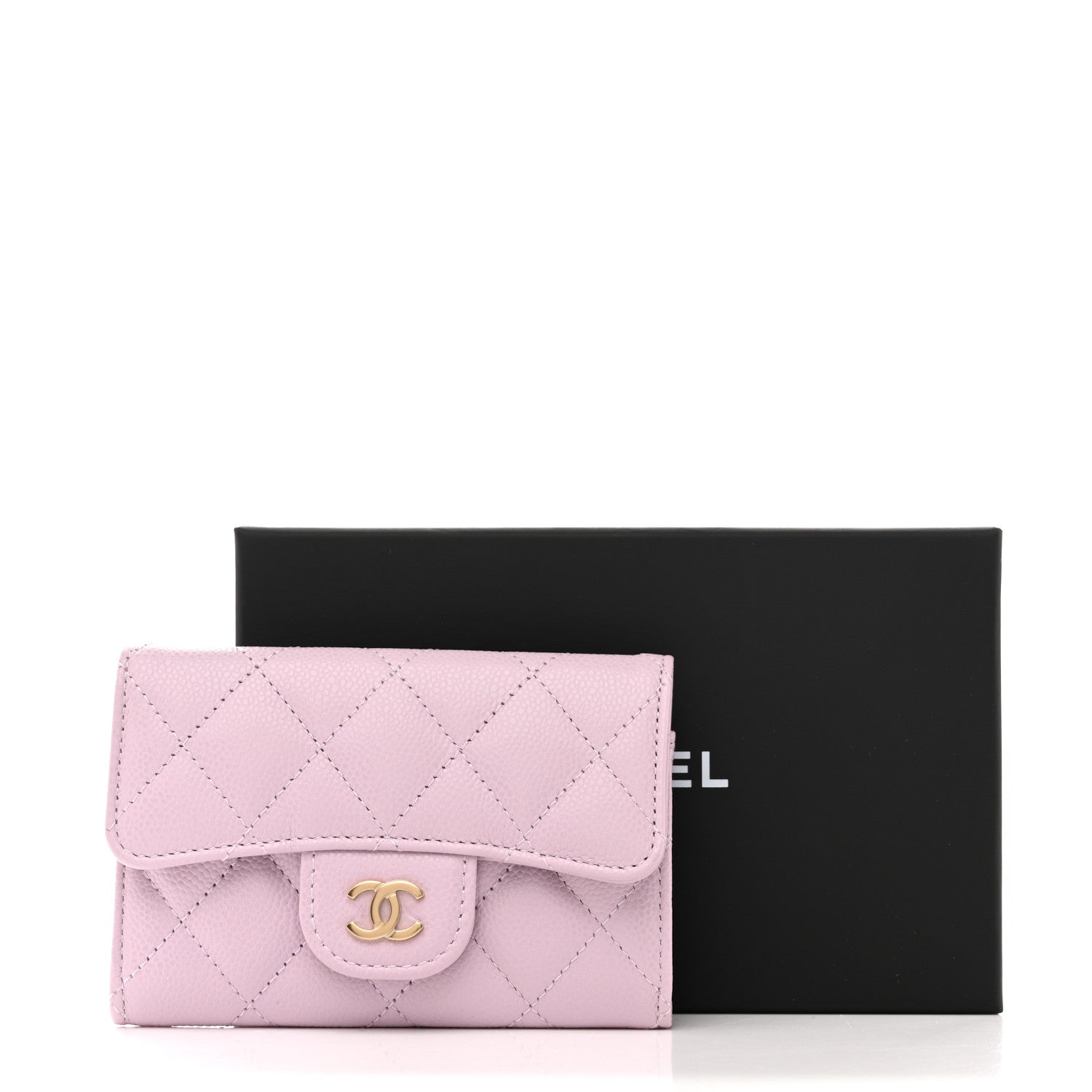 Chanel Caviar Quilted Flap Card Holder Wallet Light Purple 9 of 9