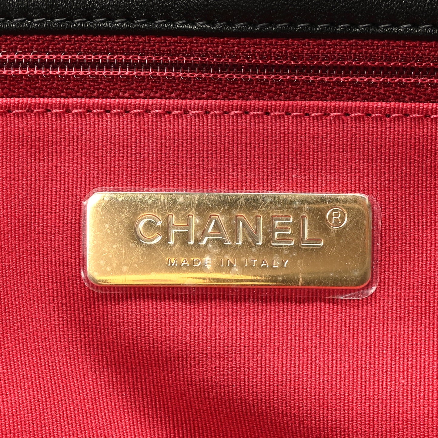 Lambskin Quilted Chanel 19 East West Shopping Bag Black