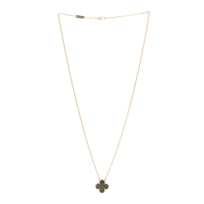 Van Cleef & Arpels 18K Rose Gold Gray Mother of Pearl Vintage Alhambra Pendant Necklace 3 of 6