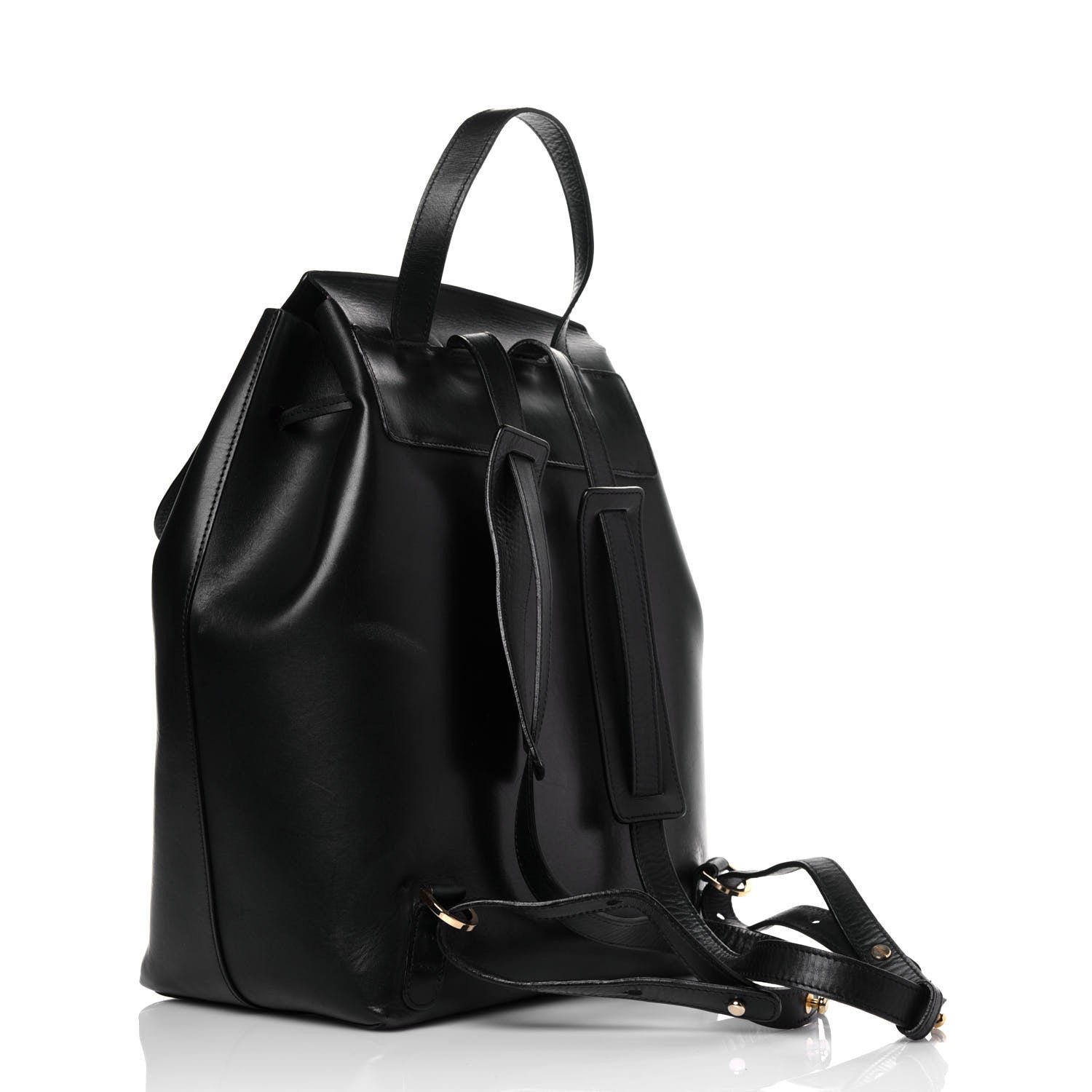 Mansur Gavriel Vegetable Tanned Calfskin Backpack Black Flamma 3 of 14