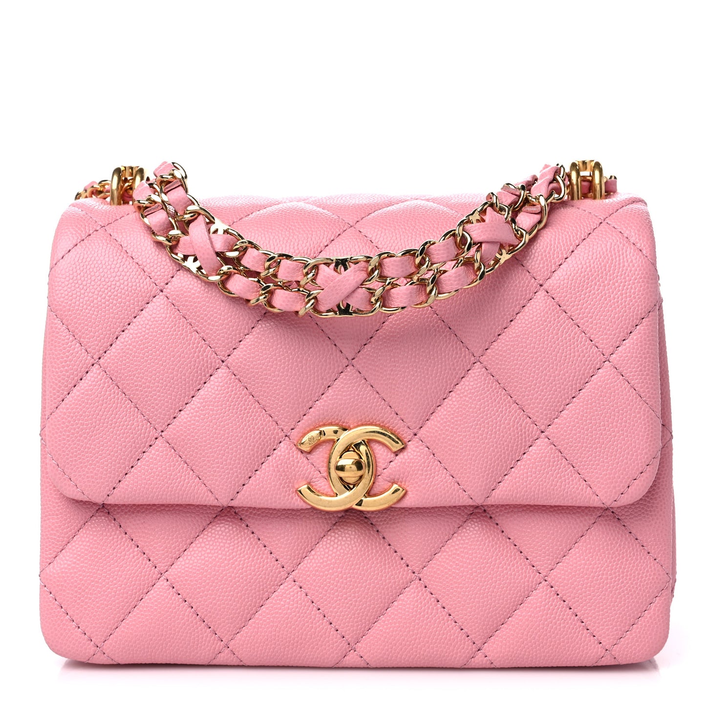 Caviar Quilted Mini Coco First Flap Pink