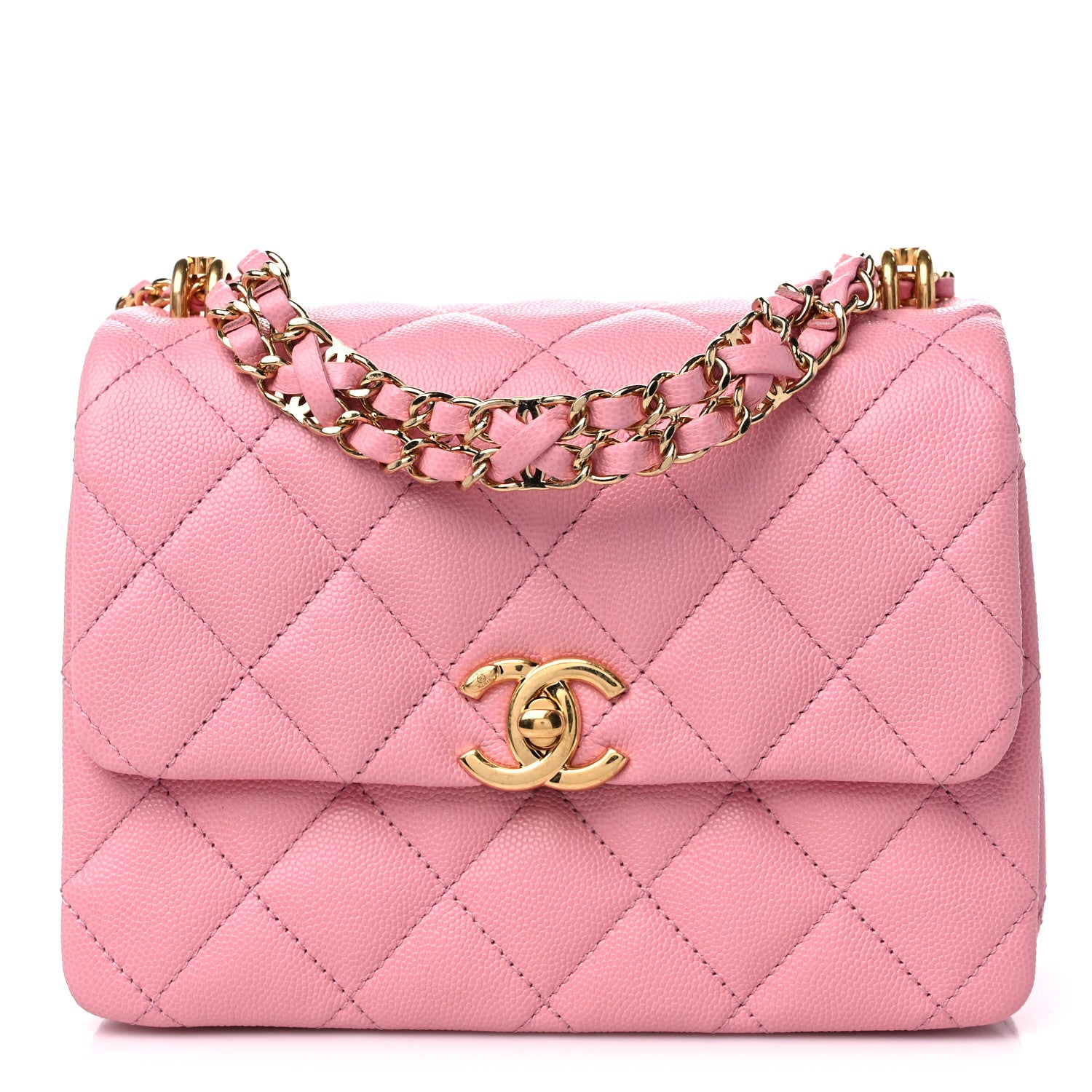 Chanel Caviar Quilted Mini Coco First Flap Pink 1 of 9