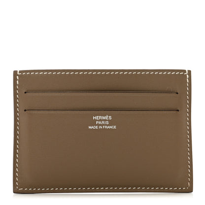 Hermes Swift Citizen Twill Card Case Etoupe 1 of 7