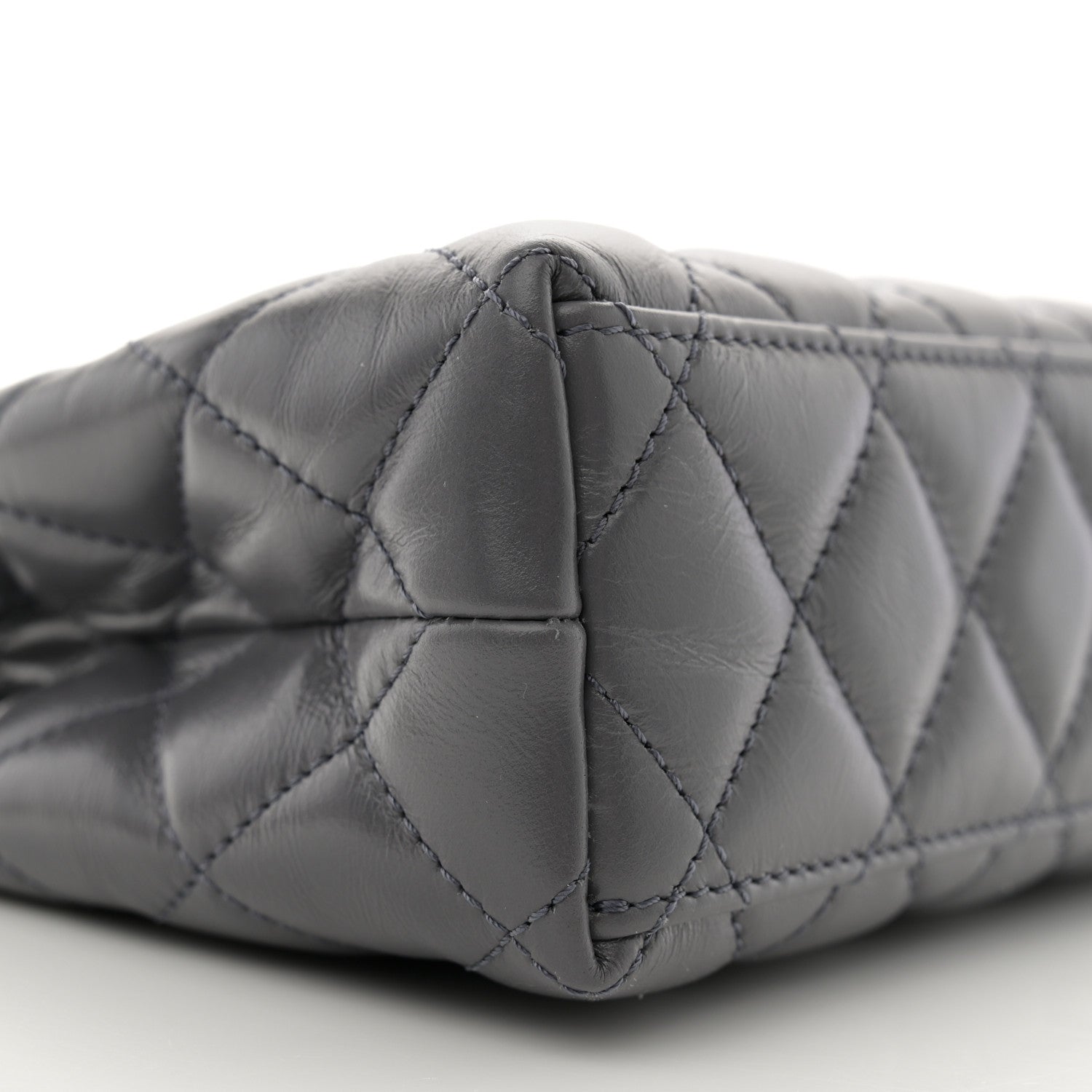 Chanel Shiny Aged Calfskin Quilted Nano Kelly Shopper Grey 9 of 11