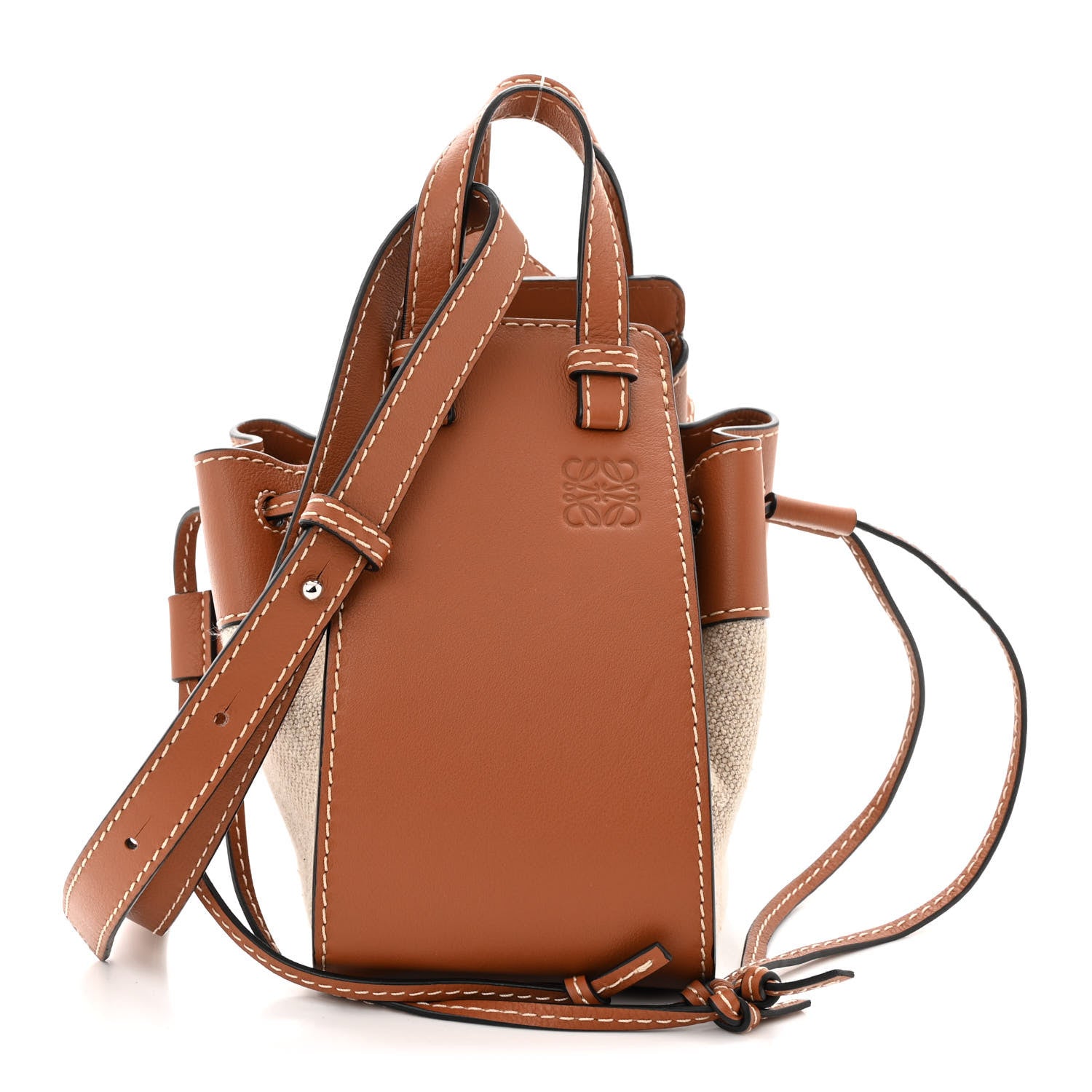 Loewe Calfskin Canvas Mini Hammock Shoulder Bag Natural Tan 1 of 10