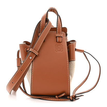 Loewe Calfskin Canvas Mini Hammock Shoulder Bag Natural Tan 1 of 10