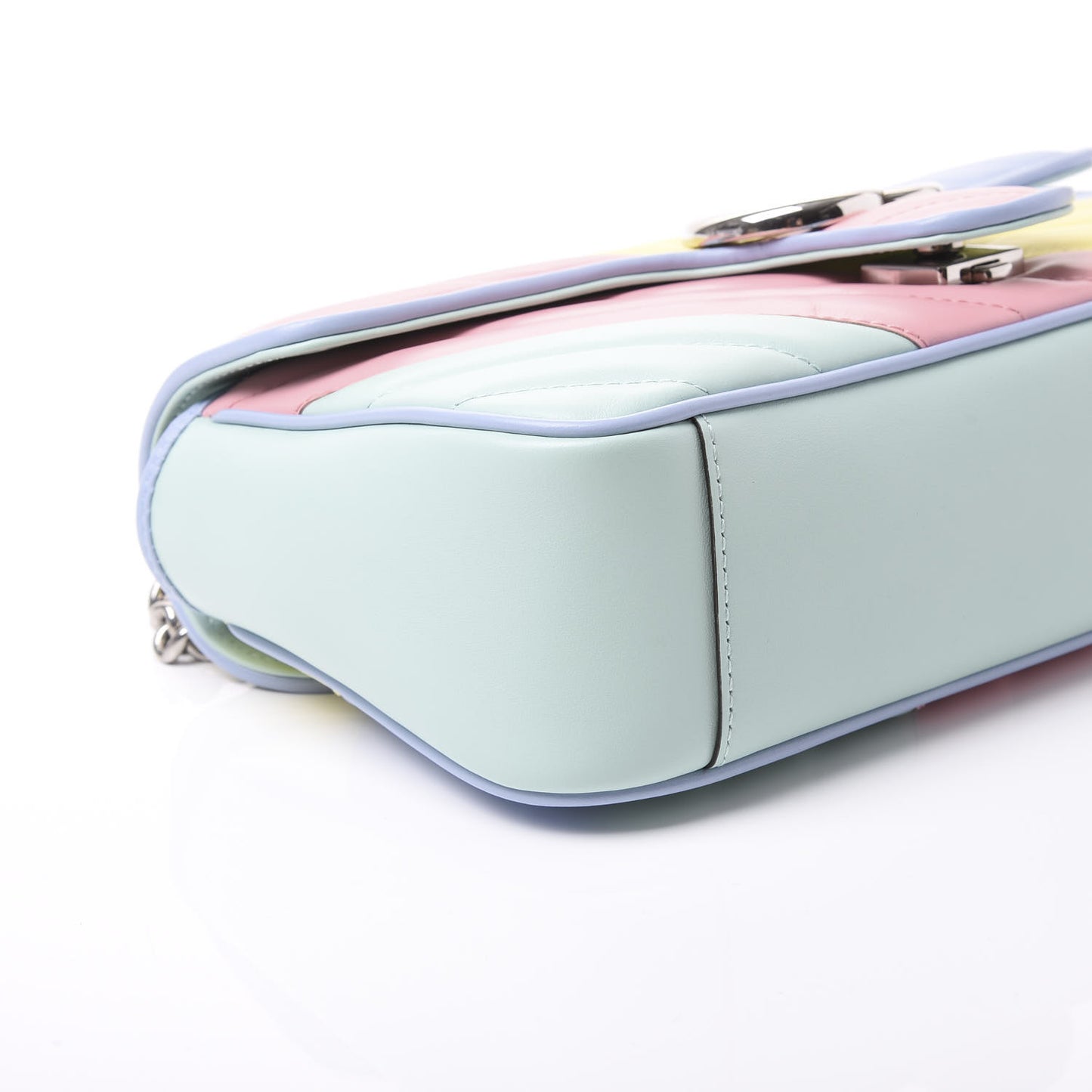 Calfskin Matelasse Diagonal Small GG Marmont Shoulder Bag Multicolor Pastel