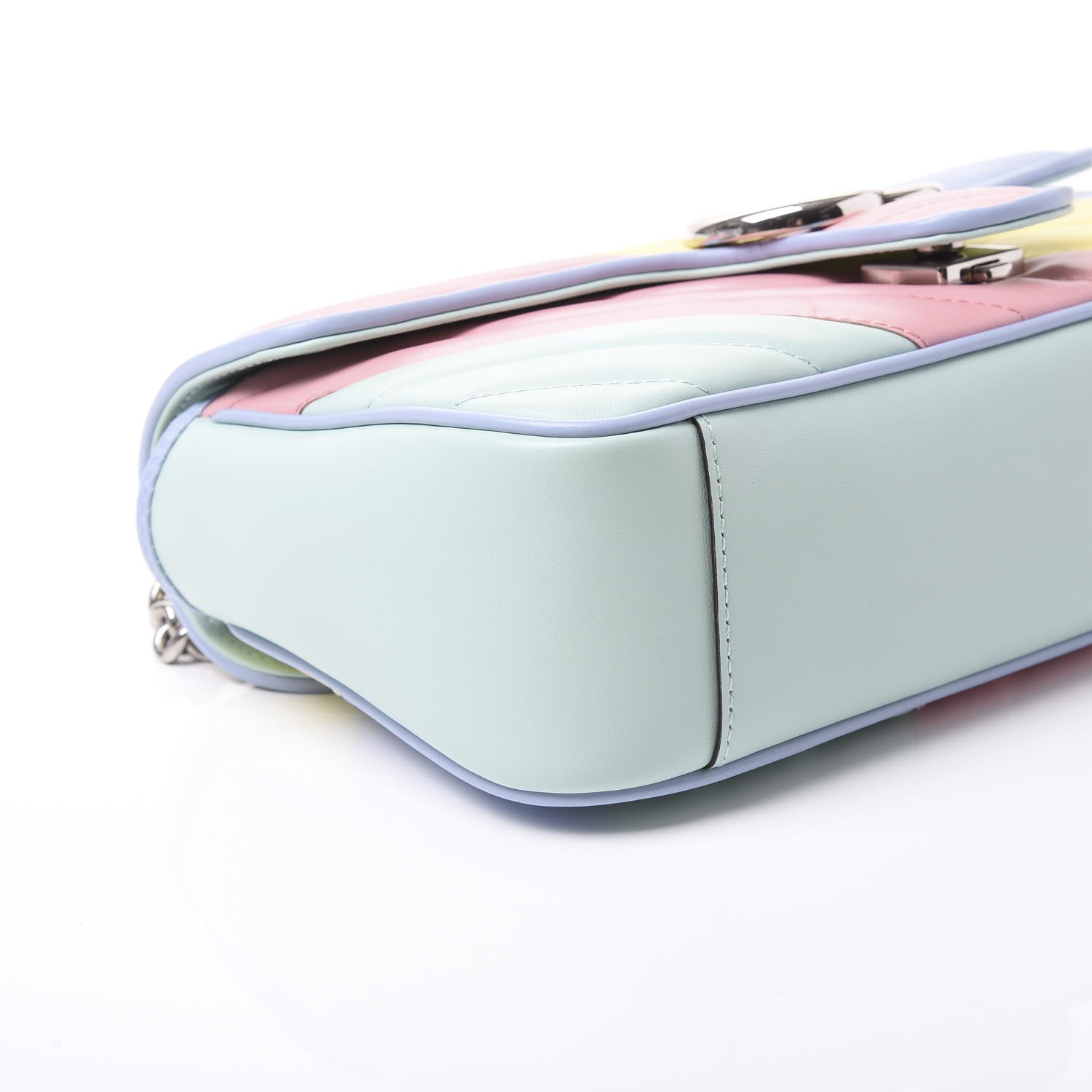Gucci Calfskin Matelasse Diagonal Small GG Marmont Shoulder Bag Multicolor Pastel 5 of 9