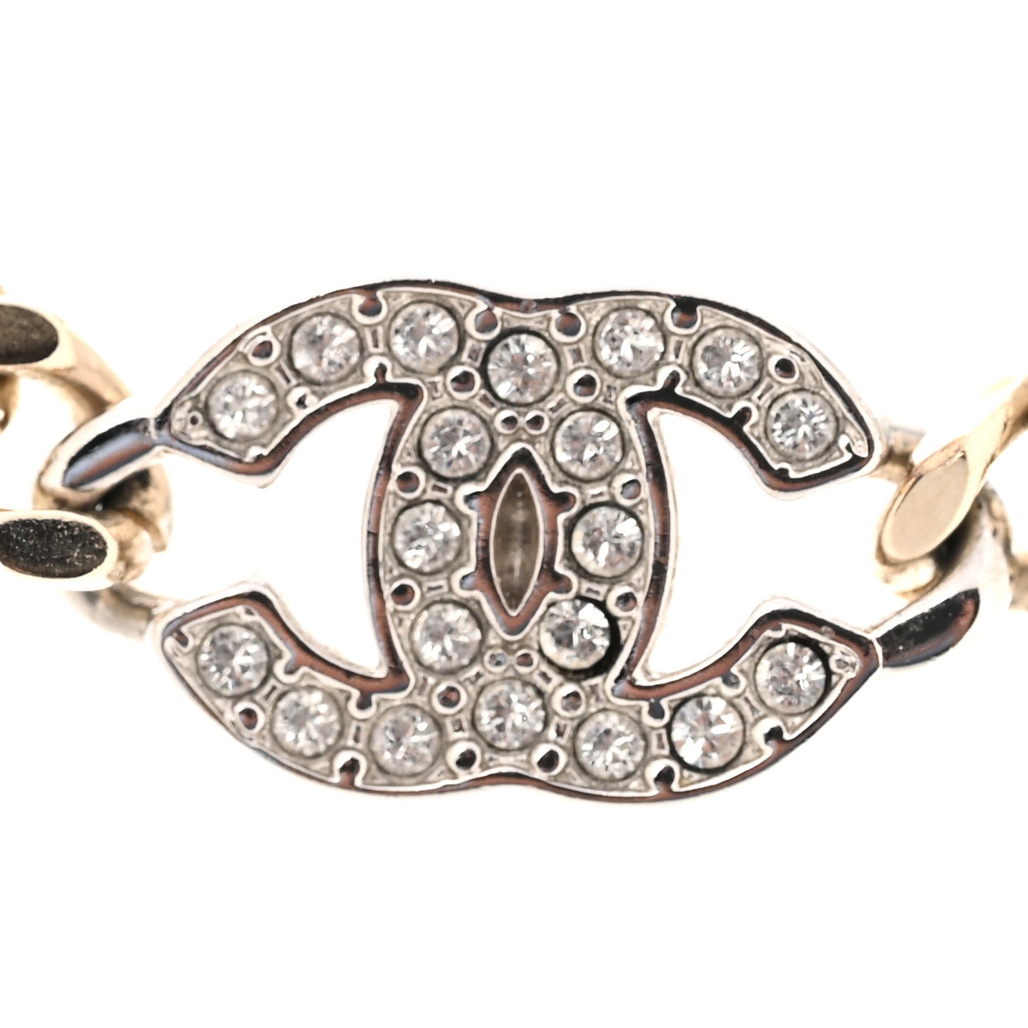 Crystal Chain CC Choker Gold Silver