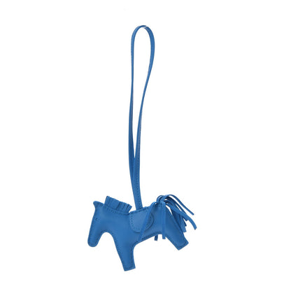 Hermes Milo Lambskin Grigri Rodeo Horse Bag Charm PM Bleu Zanzibar 1 of 5