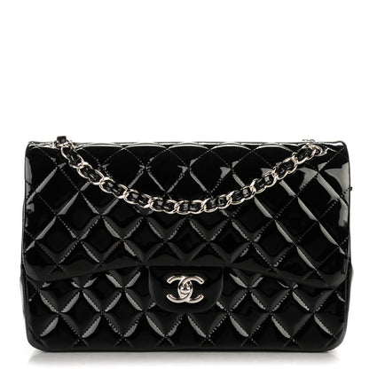 Chanel Patent Quilted Jumbo Double Flap Black 1 of 7