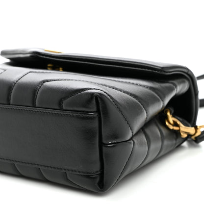 Saint Laurent Calfskin Y Quilted Monogram Toy Loulou Crossbody Bag Black 9 of 9