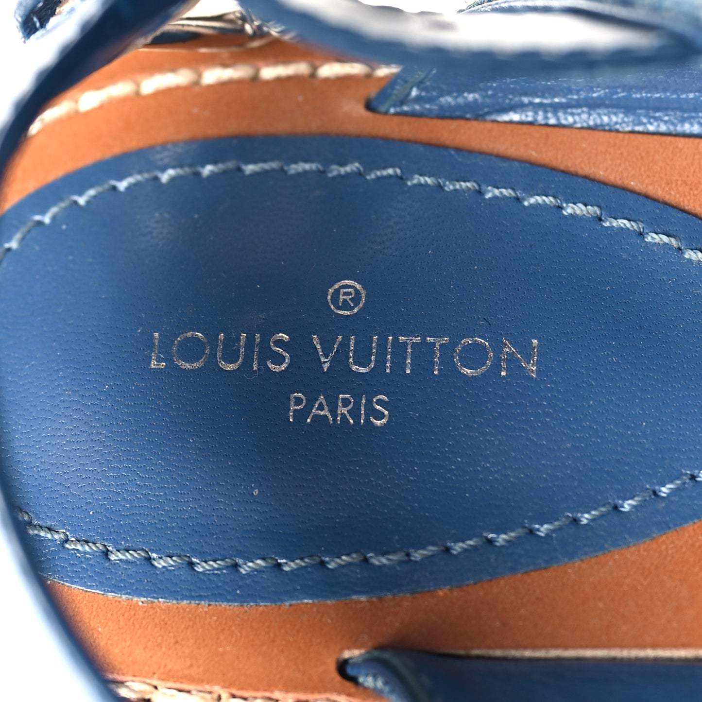 Monogram Denim Starboard Flat Thong Sandal 40 Blue
