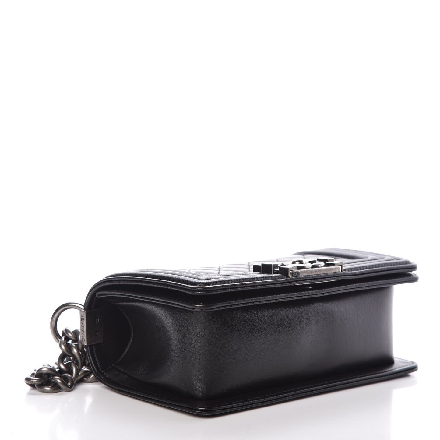 Lambskin Quilted Small Boy Flap Black