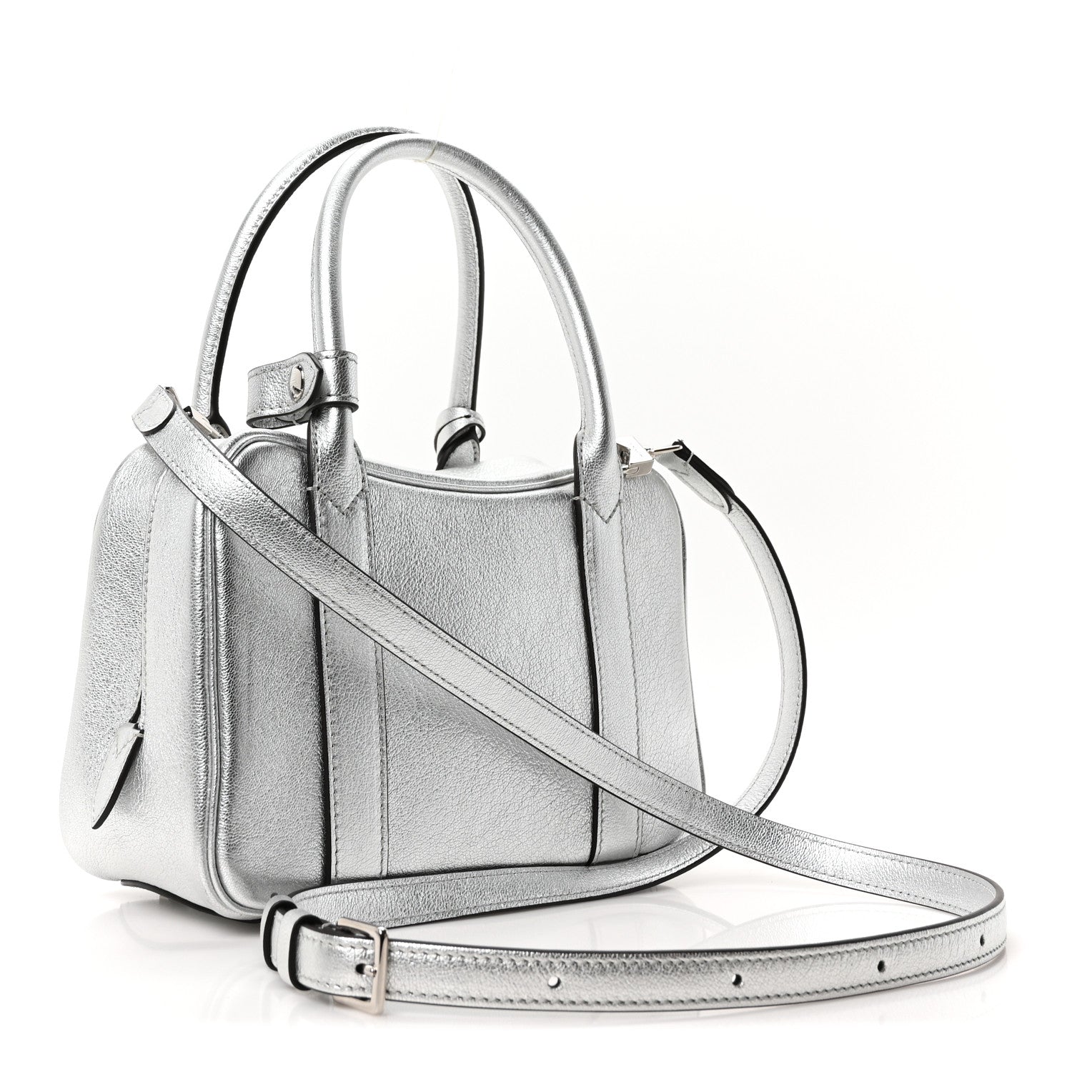 Moynat Metallic Chevre Mignon BB Silver 3 of 9